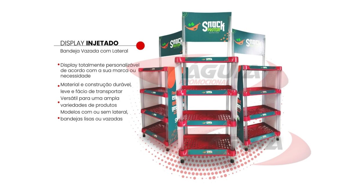 Display promocional personalizado em exposição